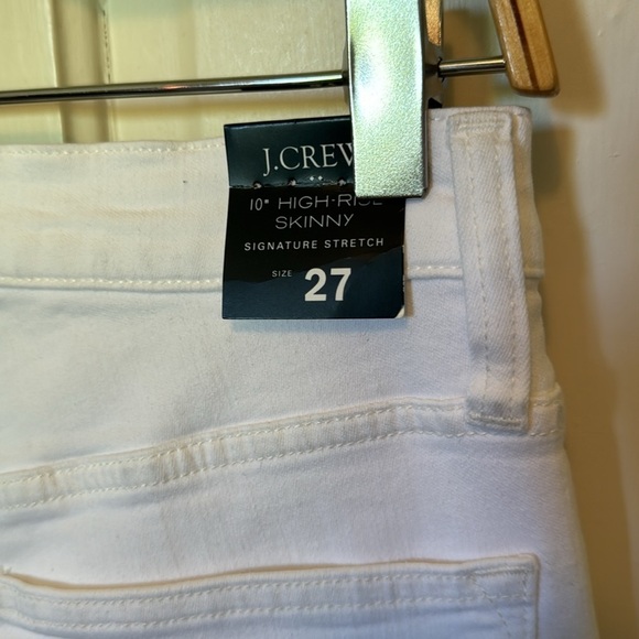 J. Crew Factory 10" High-rise Skinny Jean with Signature Stretch in White Denim - Picture 9 of 11